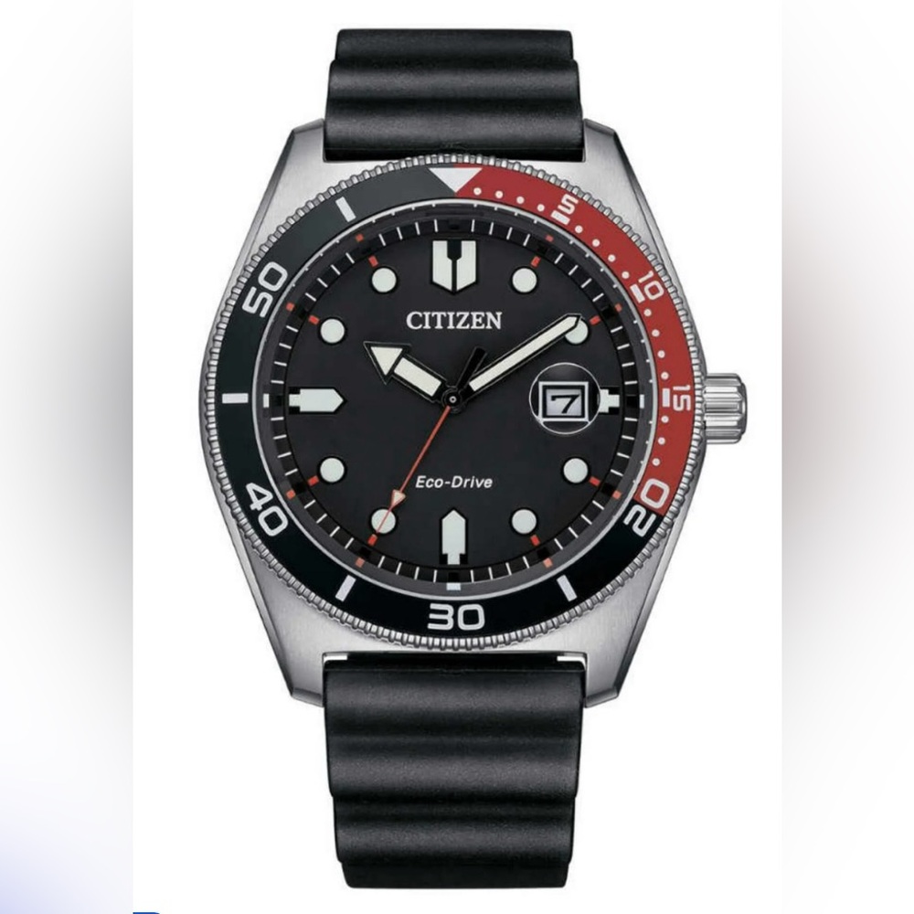 Citizen Men's Eco-Drive Watch 43mm Black Dial and Strap Brand New WR100